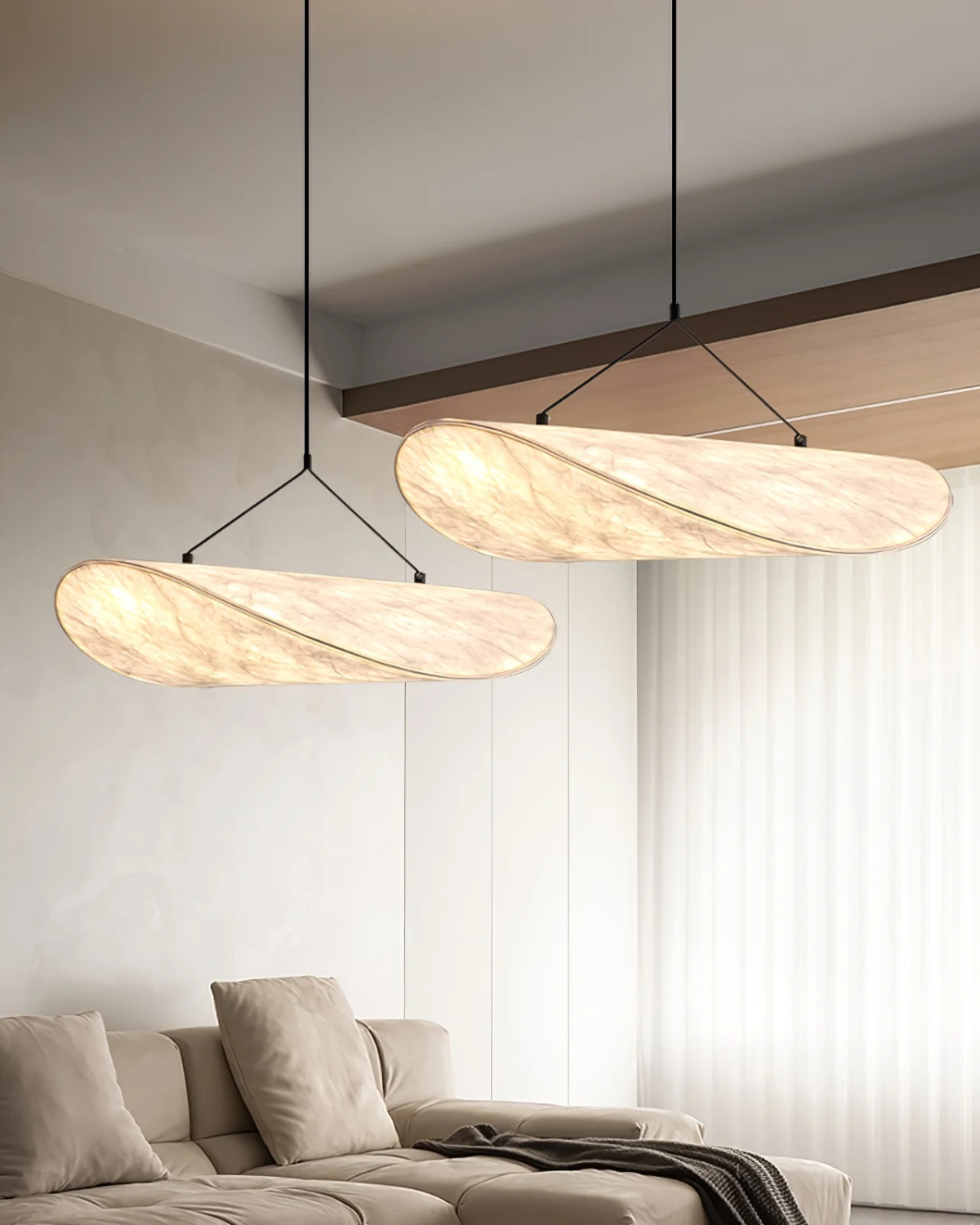 Minimalistyczna Lampa Wisząca LED Japandi Rzeźbiarska Forma
