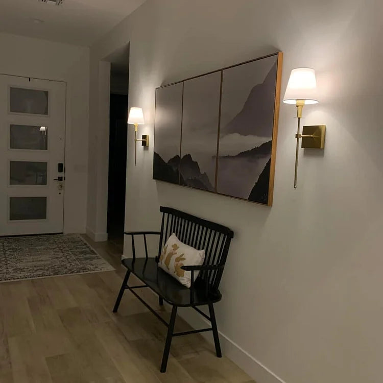 Set de 2 aplice LED fără fir, cu abajururi