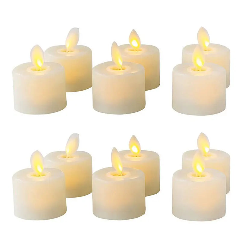 Zestaw Świeczek LED Tea Light Bezpłomieniowe Migoczące Z Pilotem I Timerem