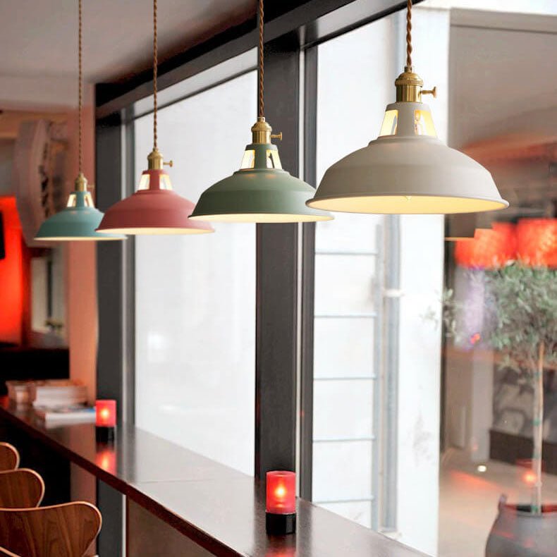 Industrialna Kolorowa Lampa Wisząca z Kloszem Stodoła View 13
