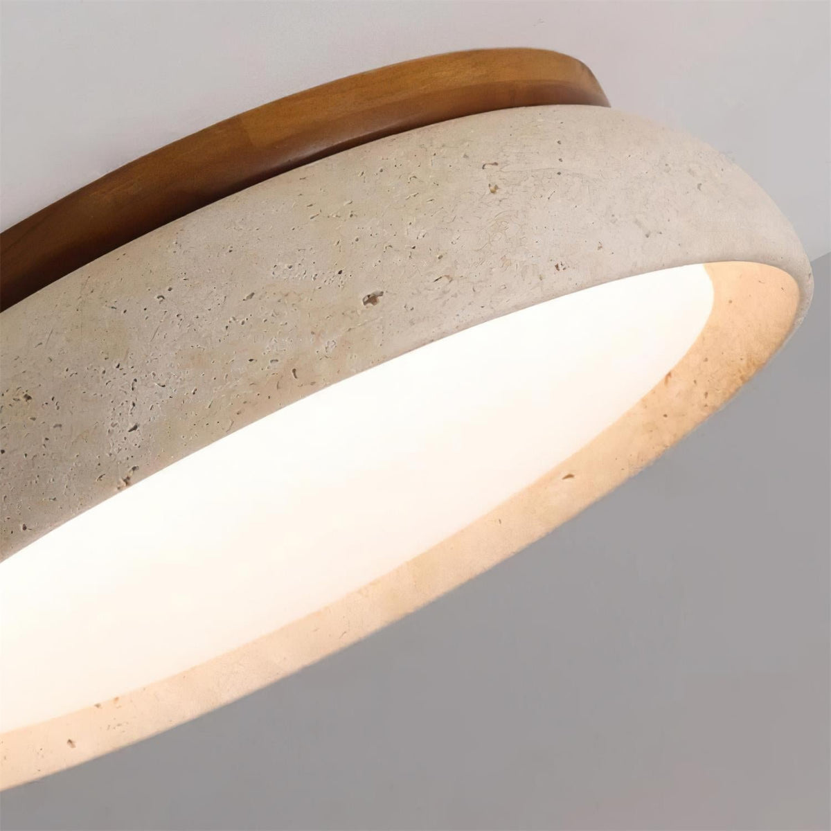 Minimalistyczna Lampa Sufitowa z Trawertyny Okrągła View 14