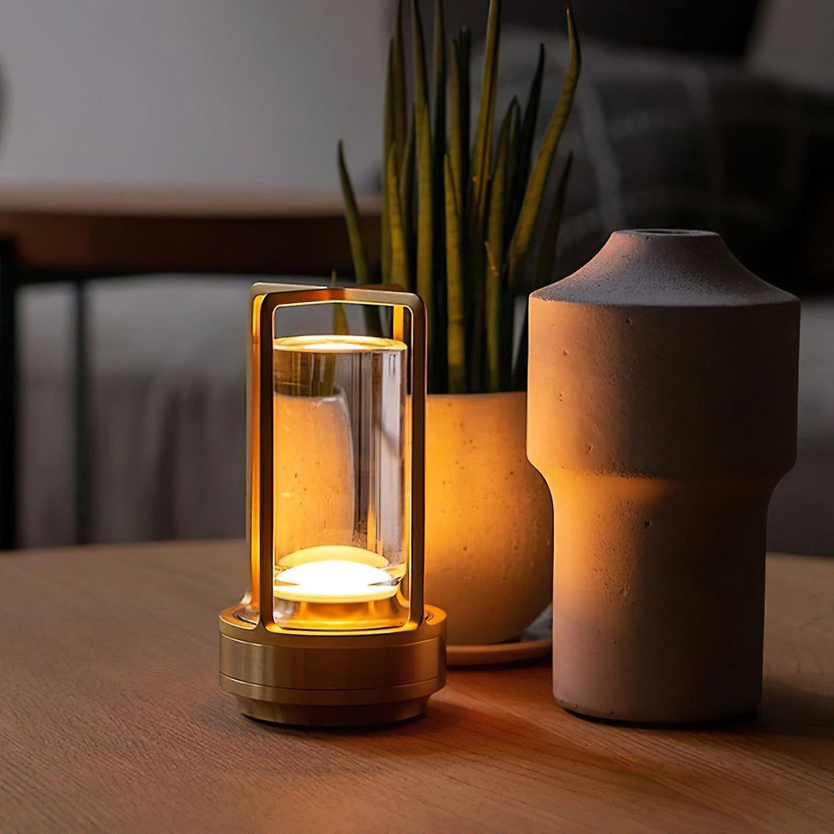 Cylindryczna Lampa Latarnia Stołowa LED Bezprzewodowa Dotykowa