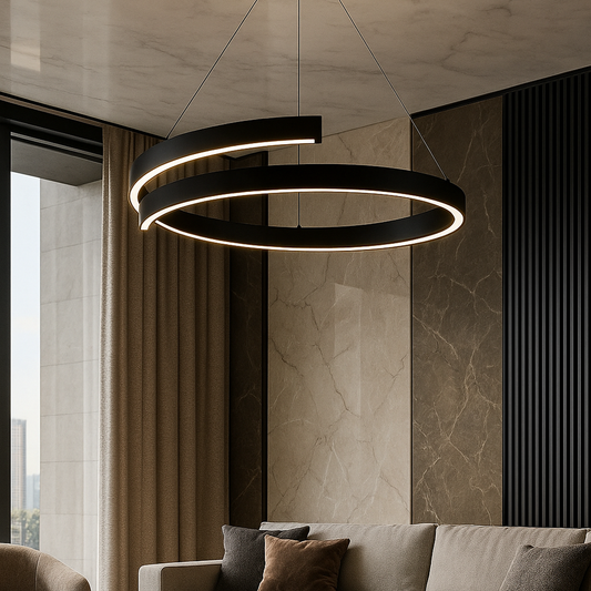 Spiralna Lampa Wisząca LED Okrągła Nowoczesne Oświetlenie