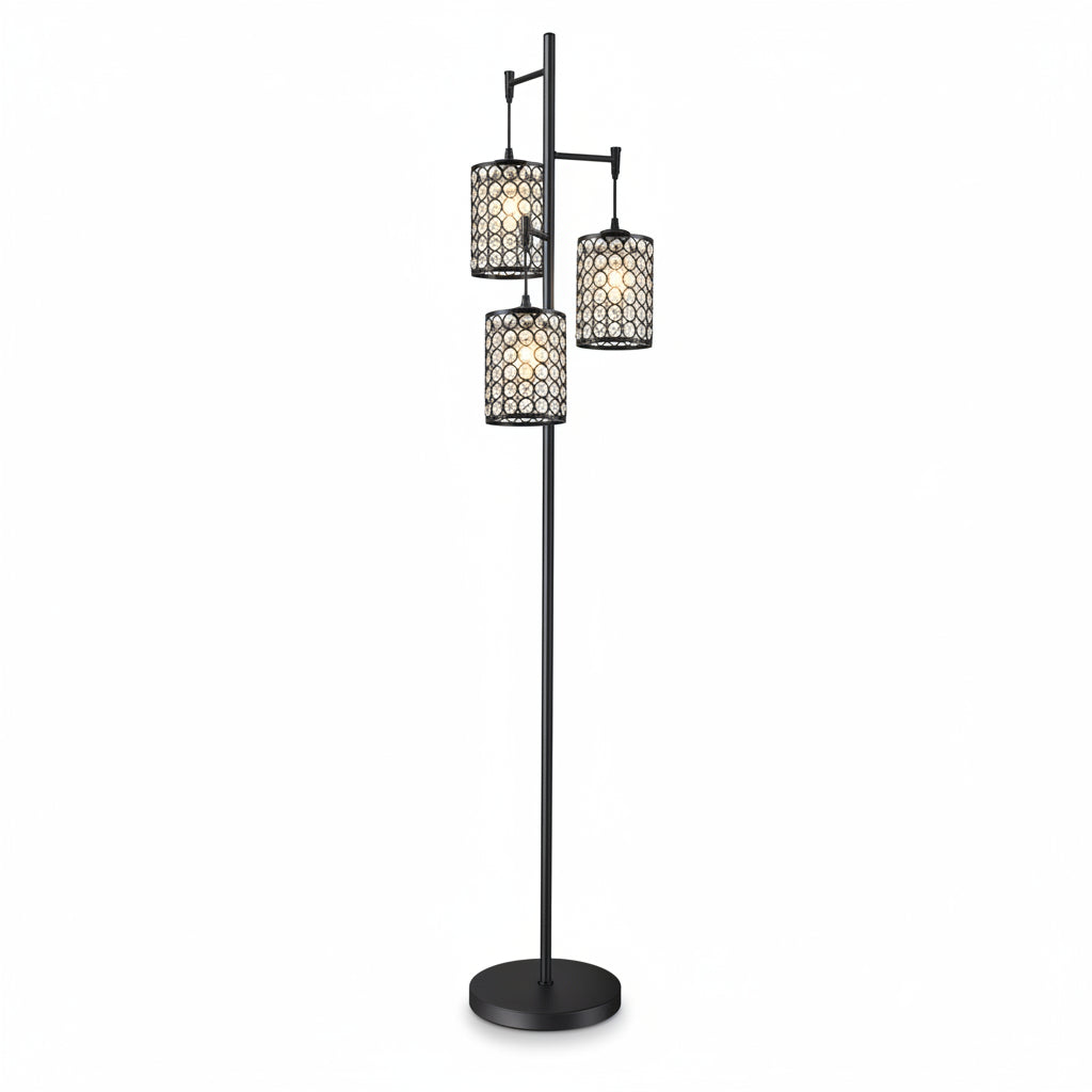 Lampadar cu trei abajururi cilindrice