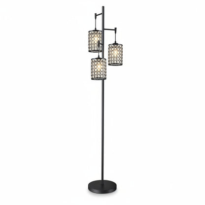 Lampadar cu trei abajururi cilindrice