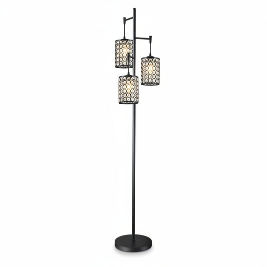 Lampa Podłogowa z Trzema Cylindrycznymi Kloszami