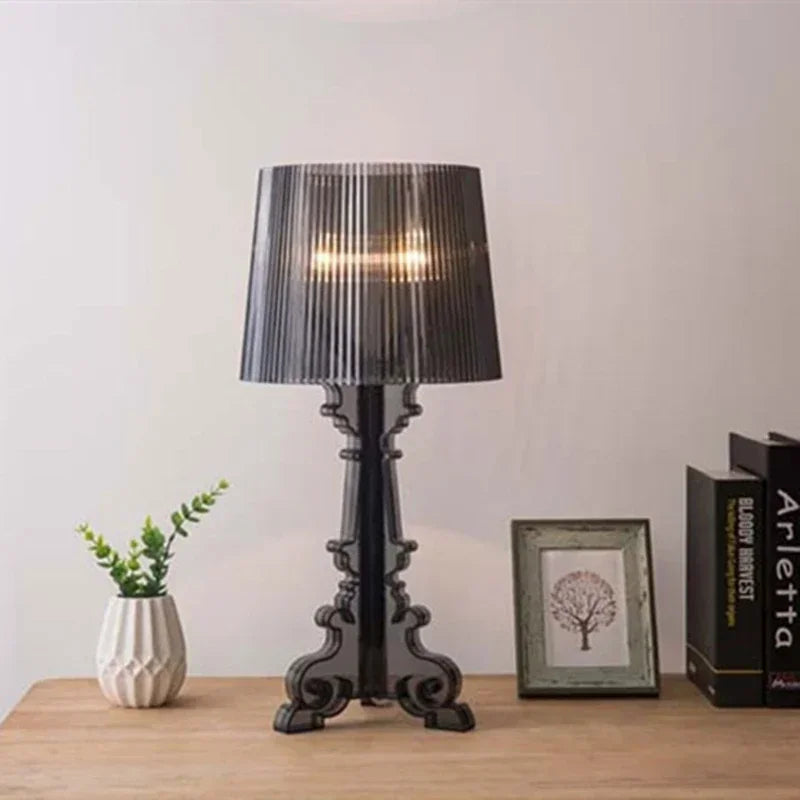 Lampă de masă barocă cu abajur plisat