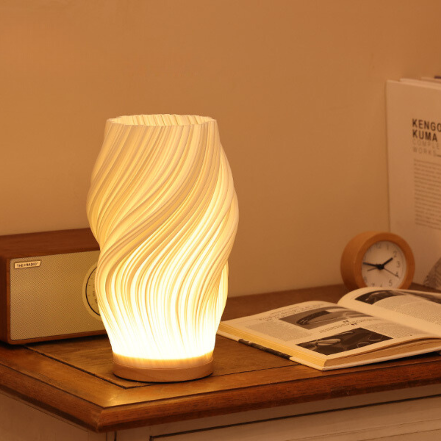 Lampa Stołowa LED Rzeźbiona Nocna Lampka