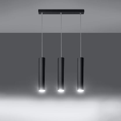 Lampa Wisząca Cylindryczna 3 Punktowa Nowoczesne Oświetlenie