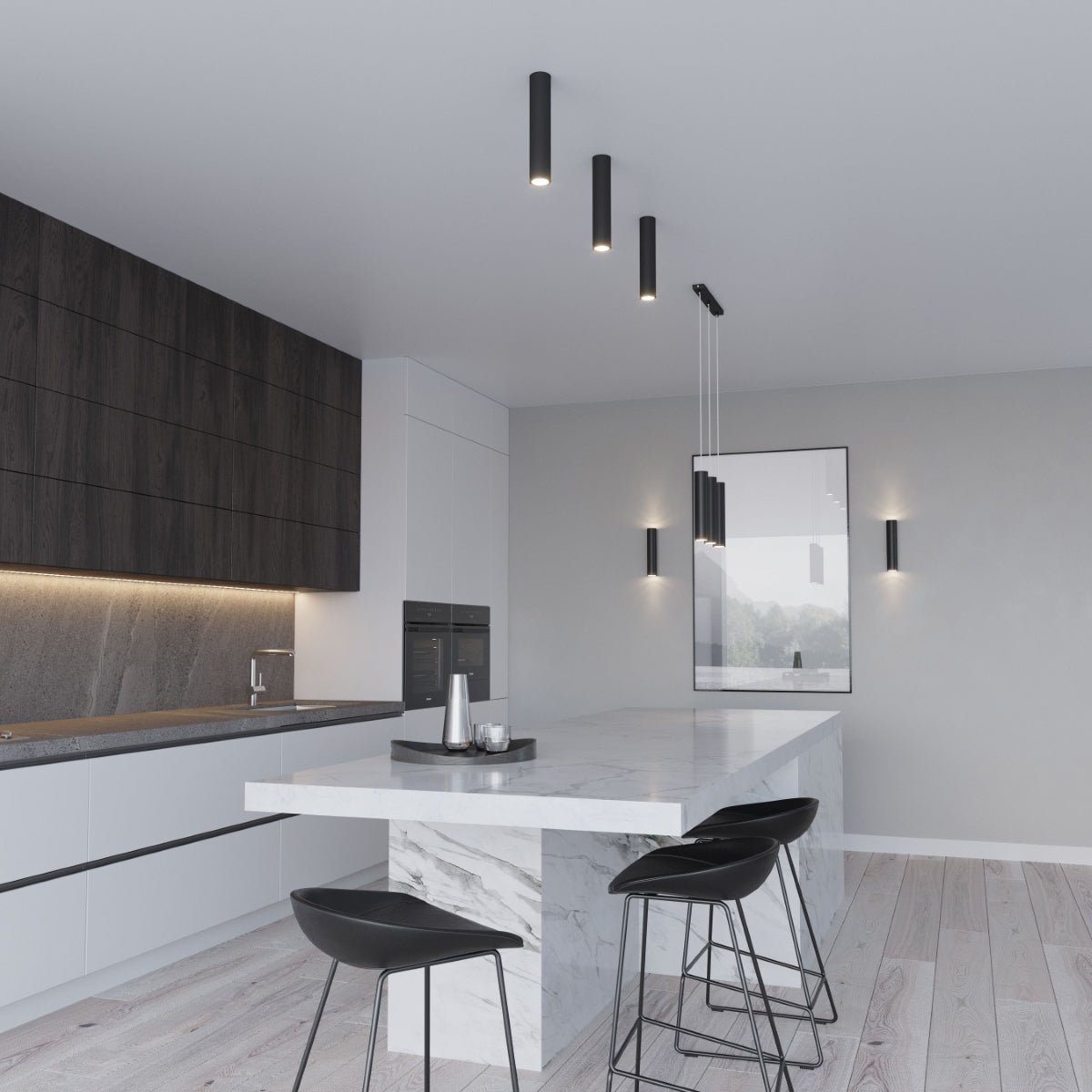 Lampa Wisząca Cylindryczna 3 Punktowa Nowoczesne Oświetlenie