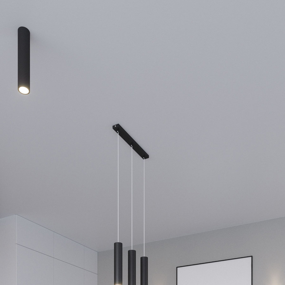Lampa Wisząca Cylindryczna 3 Punktowa Nowoczesne Oświetlenie