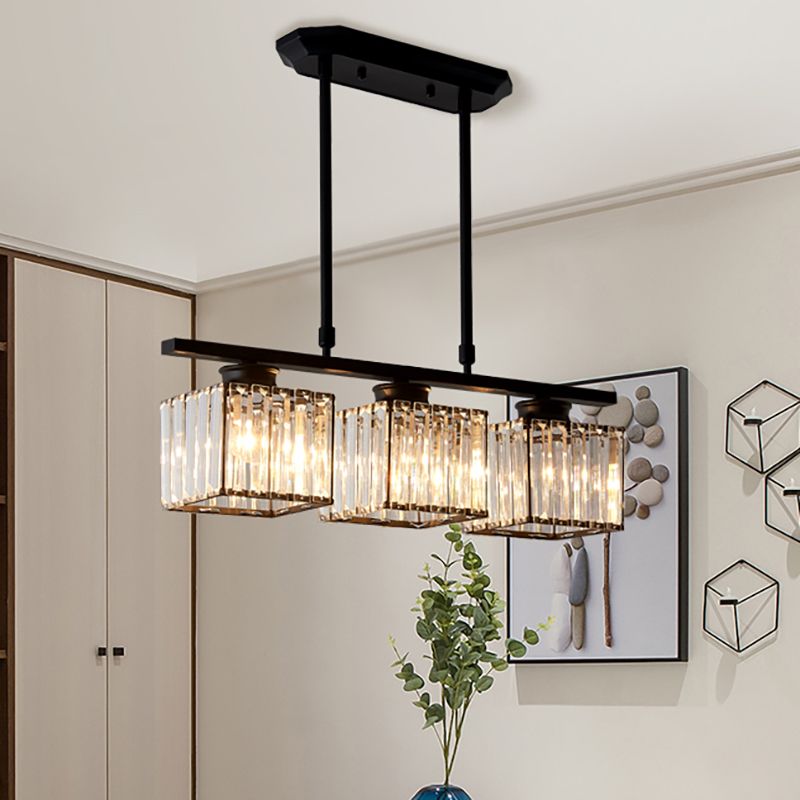 Lampa Wisząca Liniowa 3 Płomienie Szklane Klosze Do Stołu Jadalnianego I Wyspy Kuchennej