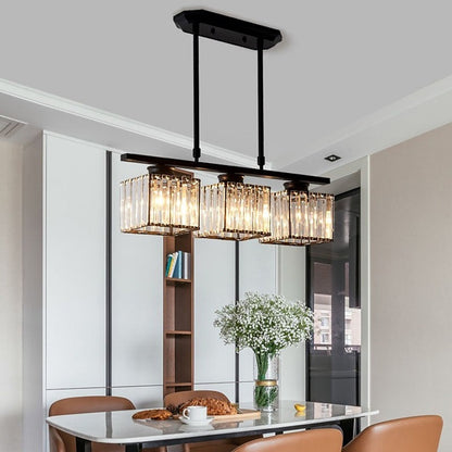 Lampa Wisząca Liniowa 3 Płomienie Szklane Klosze Do Stołu Jadalnianego I Wyspy Kuchennej