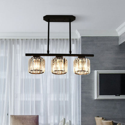 Lampa Wisząca Liniowa 3 Płomienie Szklane Klosze Do Stołu Jadalnianego I Wyspy Kuchennej