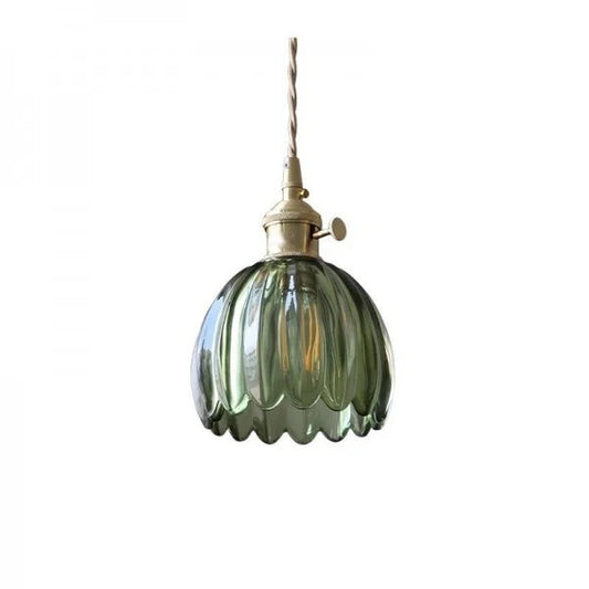 Lampa Wisząca Retro Z Kloszem W Kształcie Kwiatu