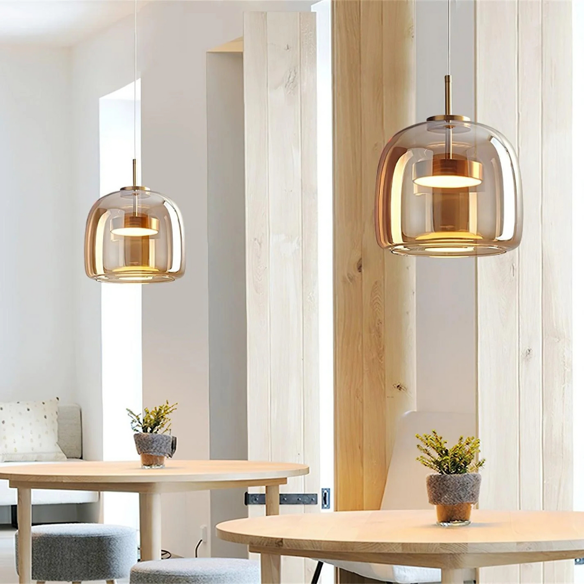 Pendant Light with a Curved Shade