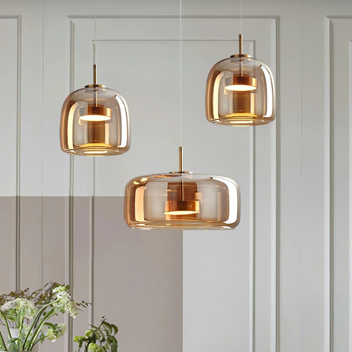 Pendant Light with a Curved Shade