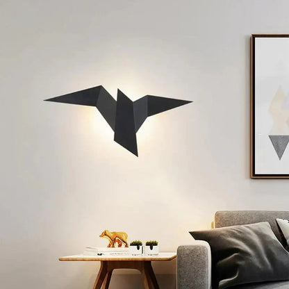 Moderní LED nástěnná lampička ve tvaru ptáka s náladovým osvětlením