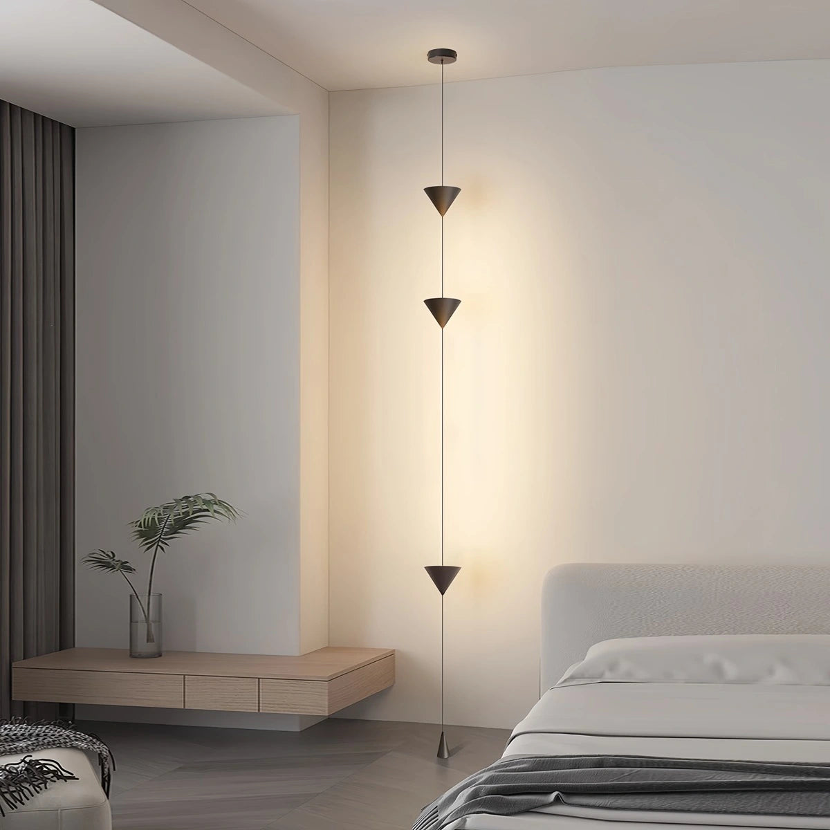 Lampă de podea LED modernă, de la podea la tavan, cu abajur conic
