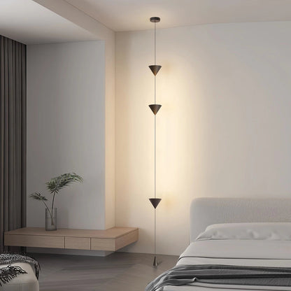 Lampă de podea LED modernă, de la podea la tavan, cu abajur conic