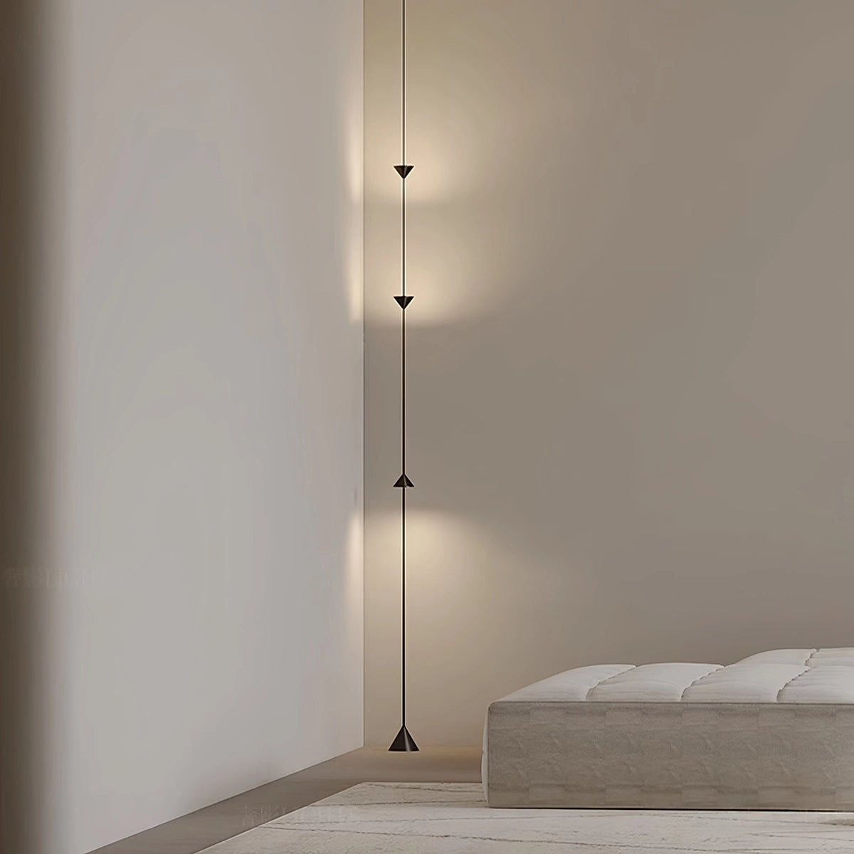 Lampă de podea LED modernă, de la podea la tavan, cu abajur conic