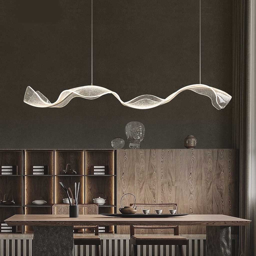 Nowoczesna Lampa Wisząca LED Falista Nad Stół Jadalniany Do Salonu I Jadalni