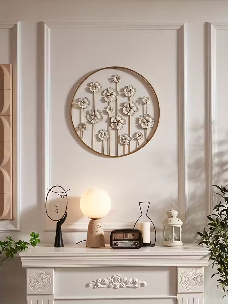 Decorațiune rotundă de perete cu flori