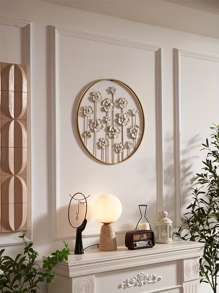 Decorațiune rotundă de perete cu flori