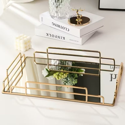 Rectangular Gold Table Tray