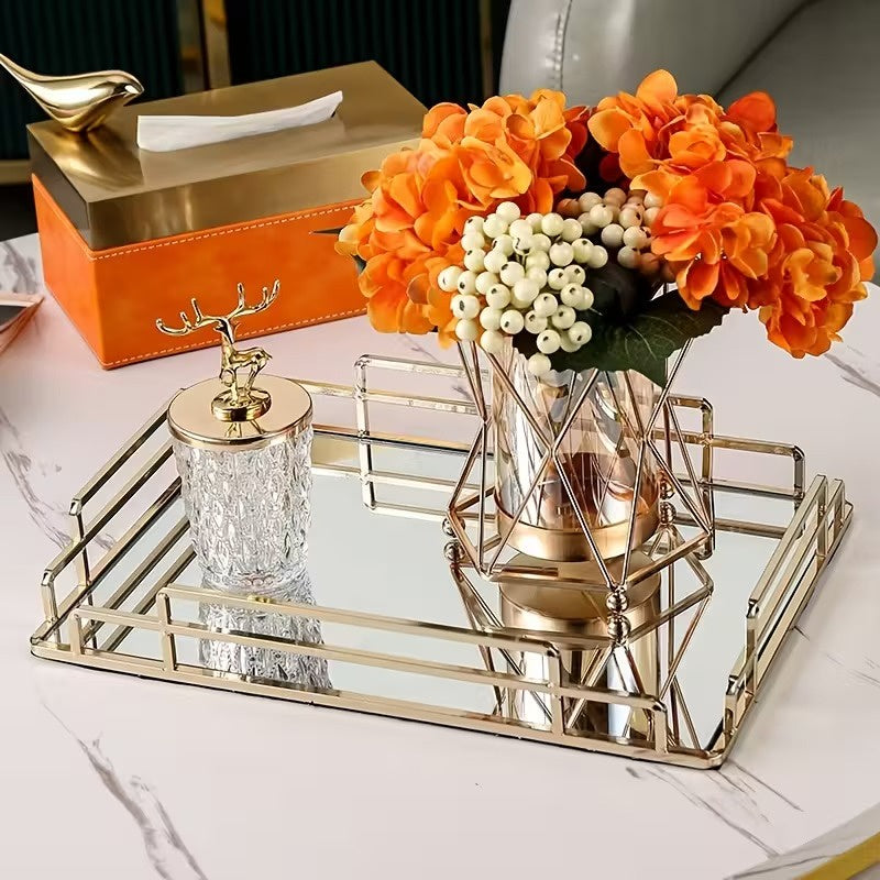 Rectangular Gold Table Tray