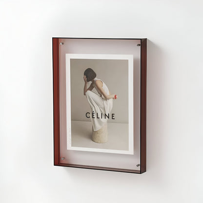 Průhledný minimalistický stojací a nástěnný rámeček na fotografie
