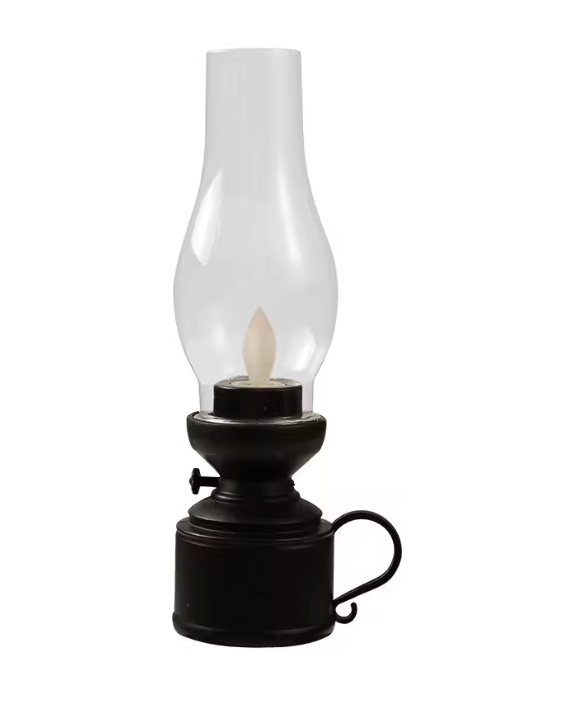 Retro dekorativní stolní LED lampa ve stylu olejové lampy