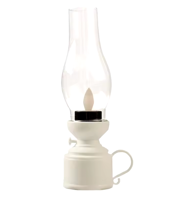 Retro dekorativní stolní LED lampa ve stylu olejové lampy