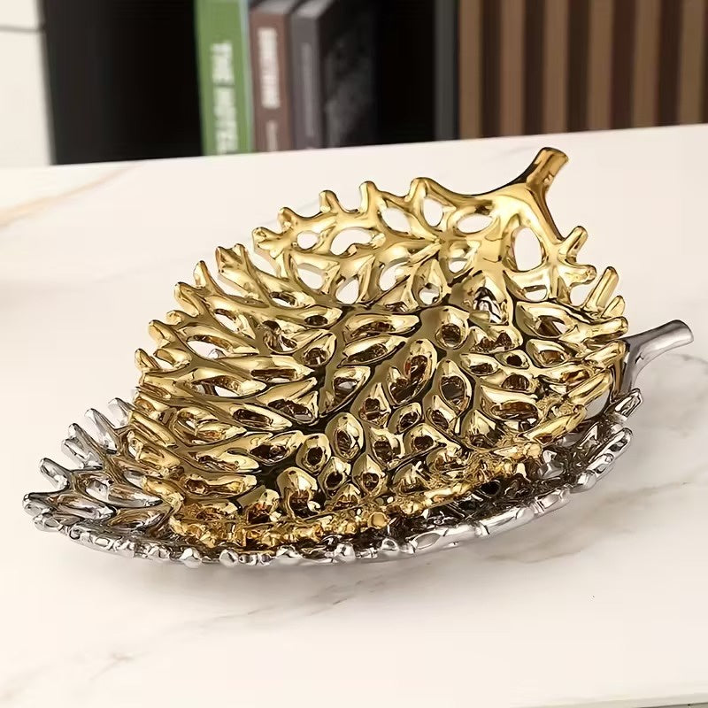 Leaf-Shaped Table Tray