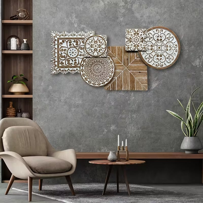 Decorațiune de perete din lemn texturat