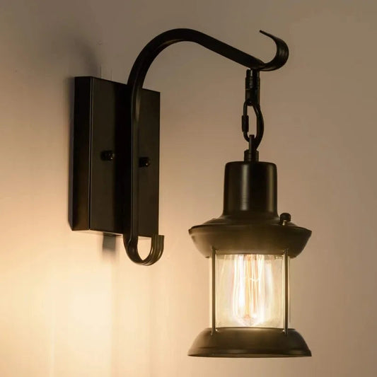 Lampă de perete vintage industrială, loft retro, cu efect de felinar