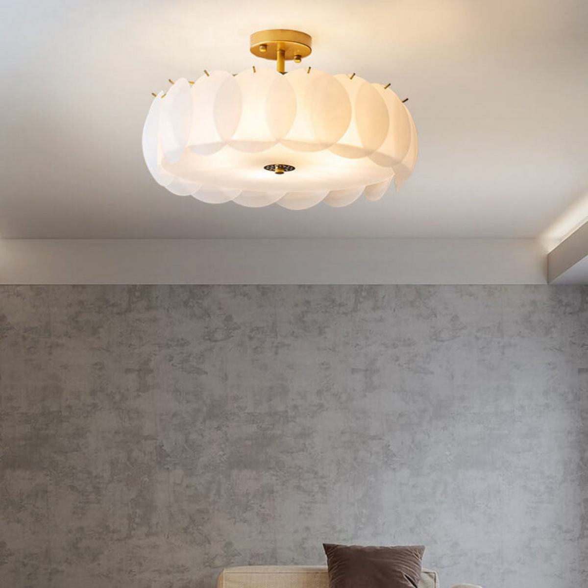 Lampă de tavan LED rotundă, realizată manual, cu discuri decorative
