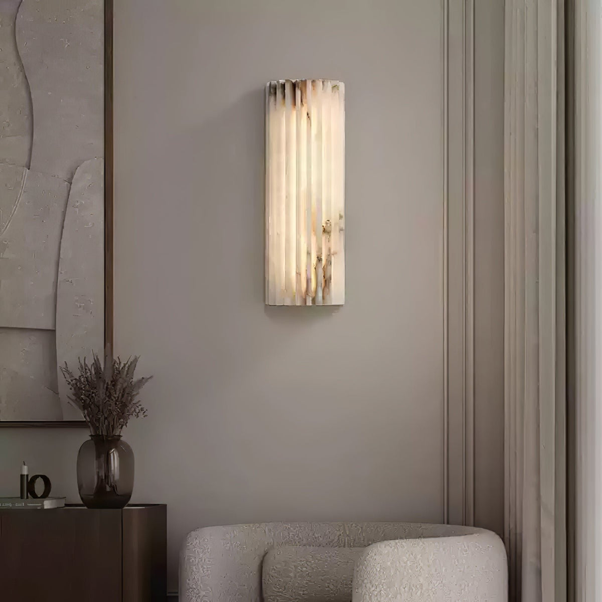 Alabastrowa Lampa Ścienna LED Ściemnialna Full