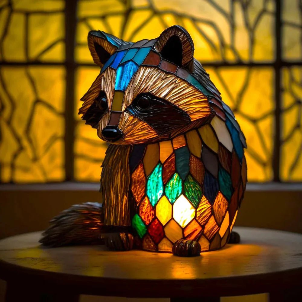 Artystyczna Lampa Witrażowa z Motywem Zwierzęcym Back