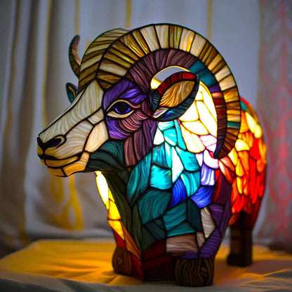 Artystyczna Lampa Witrażowa z Motywem Zwierzęcym Lifestyle
