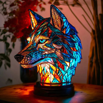 Artystyczna Lampa Witrażowa z Motywem Zwierzęcym Side