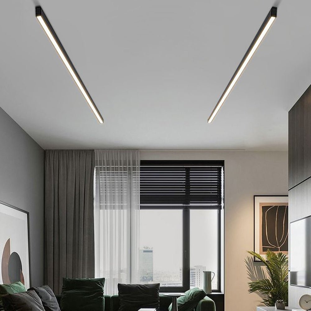 Czarna Liniowa Lampa Sufitowa i Ścienna LED Ściemnialna Lifestyle