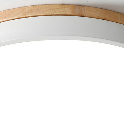 Drewniana Lampa Sufitowa Okrągła do Salonu Płaska Angle