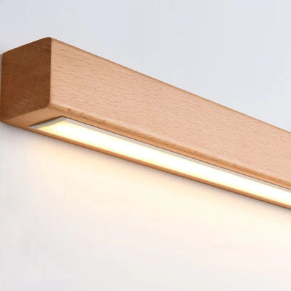 Drewniana Liniowa Lampa Ścienna Lustrzana do Toaletki Lifestyle