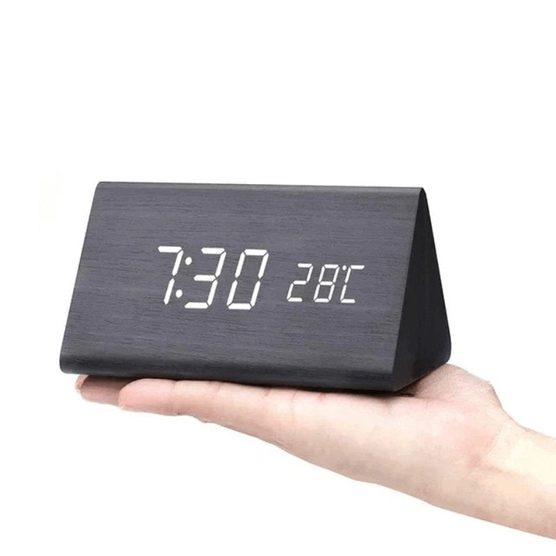 Drewniany Zegar LED WoodSense Sterowany Głosem Alternate