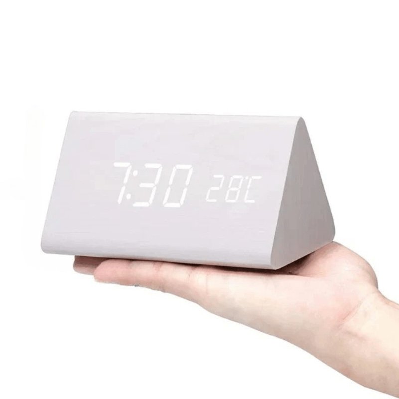 Drewniany Zegar LED WoodSense Sterowany Głosem View 11