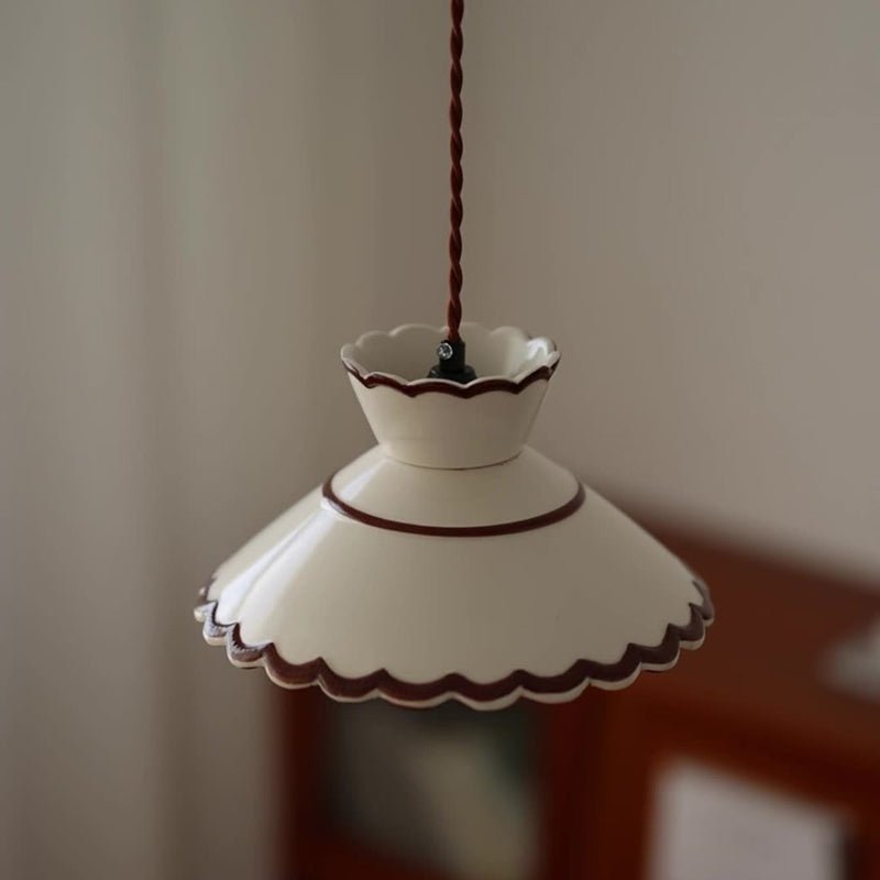Francuska Ceramiczna Stożkowa Lampa Wisząca Vintage Alternate