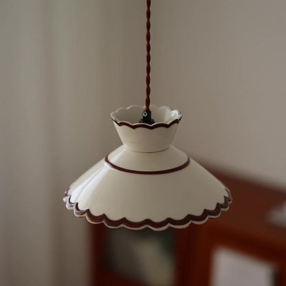 Francuska Ceramiczna Stożkowa Lampa Wisząca Vintage Alternate