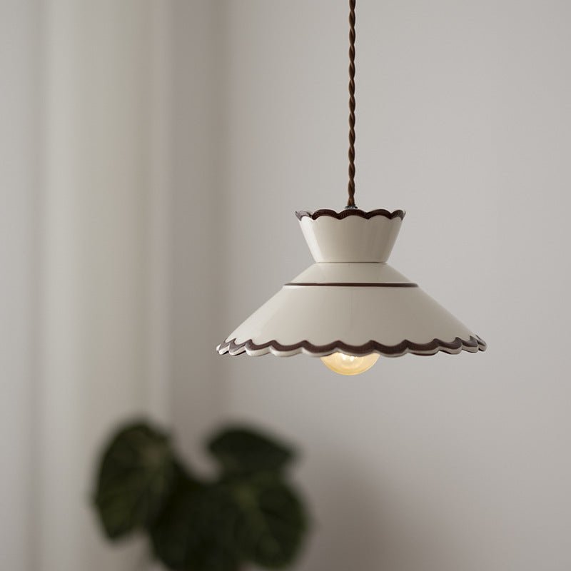 Francuska Ceramiczna Stożkowa Lampa Wisząca Vintage Hero