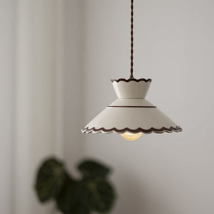 Francuska Ceramiczna Stożkowa Lampa Wisząca Vintage Hero
